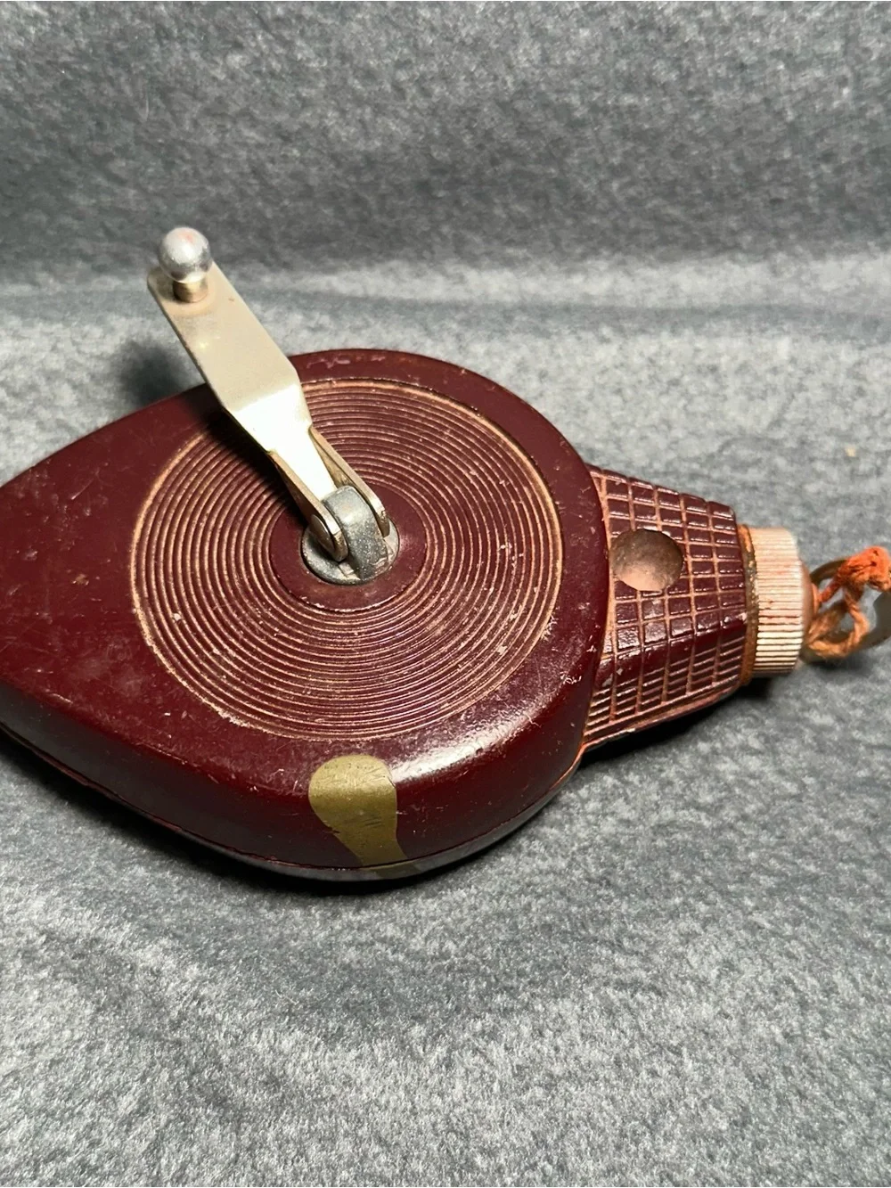 Vintage Stanley Maroon Chalk Line Reel